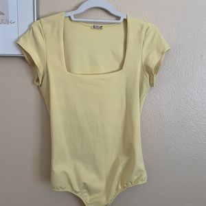 Free People Yellow Body Suit
